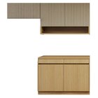 Cozinha Completa Modulada 3 Peças 5 Portas 2 Gavetas Com Roda