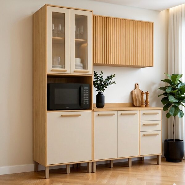 Cozinha Completa Modulada 3 Peças 9 Portas 2 Gavetas Salvador