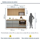 Cozinha Completa Modulada 4 Peças 5 Portas 4 Gavetas Com Roda