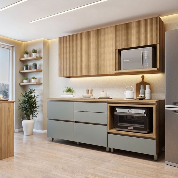 Cozinha Completa Modulada 4 Peças 5 Portas 4 Gavetas Norten V