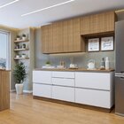 Cozinha Completa Modulada 4 Peças 6 Portas 4 Gavetas Com Roda