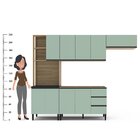 Cozinha Completa Modulada 4 Peças 9 Portas 3 Gavetas 2 Nichos