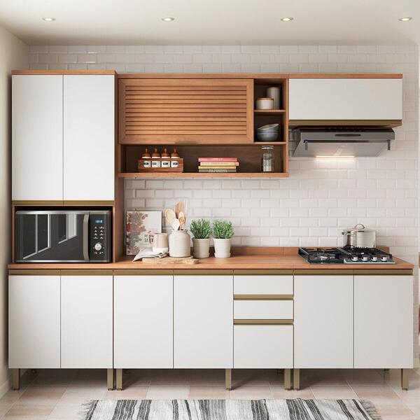 Cozinha Completa Modulada 5 Peças Com Balcão Para Cooktop Mul