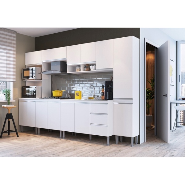 Cozinha Completa Modulada 6 Peças Athena Branco Megasul