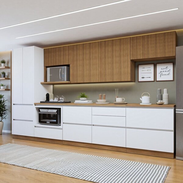 Cozinha Completa Modulada 7 Peças 9 Portas 7 Gavetas Com Roda
