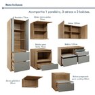 Cozinha Completa Modulada 7 Peças 9 Portas 7 Gavetas Com Roda