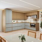Cozinha Completa Modulada 9 Peças 11 Portas 8 Gavetas Com Rod