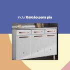 Cozinha Completa Modulada De Aço 4 Peças Com Vidros E Gabinet