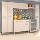 Cozinha Completa Modulada Madri 256 Cm Armário Paneleiro Balc