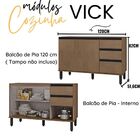 Cozinha Completa Modulada Vick 4 Peças Nogal/nogal - Megasul
