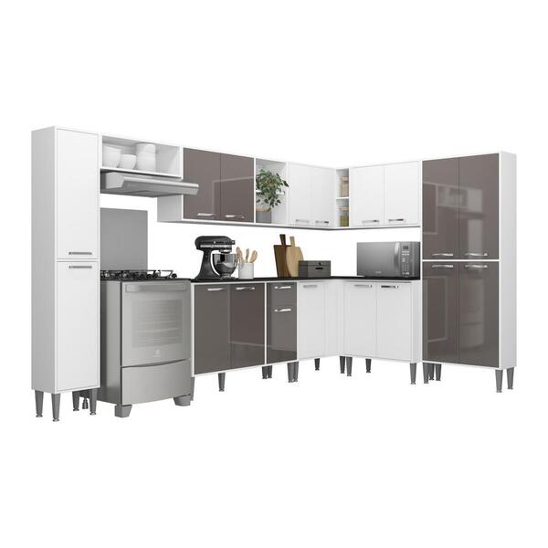Cozinha Completa Multimóveis Xangai Rock Fg3286 Com Armário E