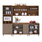 Cozinha Completa Munique 10 Portas 6 Gavetas Com Vidro Freijo