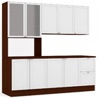 Cozinha Completa Napoles 9 Portas 2 Gavetas Com Vidro Nogueir