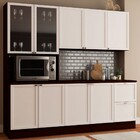 Cozinha Completa Napoles 9 Portas 2 Gavetas Com Vidro Nogueir