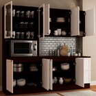 Cozinha Completa Napoles 9 Portas 2 Gavetas Com Vidro Nogueir