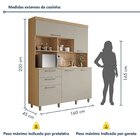 Cozinha Completa Nobreza 2 Peças 5 Portas 2 Gavetas Carvalho/