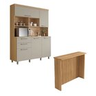 Cozinha Completa Nobreza 2 Peças 5 Portas 2 Gavetas Carvalho/