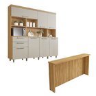 Cozinha Completa Nobreza 2 Peças 7 Portas 2 Gavetas Carvalho/