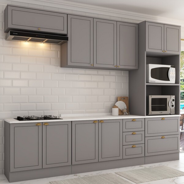 Cozinha Completa Orlando 10 Portas 5 Gavetas 100% Mdf America