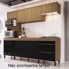 Cozinha Completa Paola 8 Portas 2 Gavetas Mel/preto - Delmarco