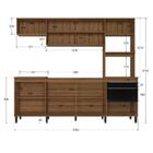 Cozinha Completa Paola 8 Portas 2 Gavetas Mel/preto - Delmarco