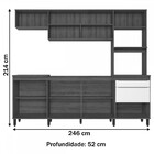 Cozinha Completa Paola 8 Portas 2 Gavetas Mel/preto - Delmarco