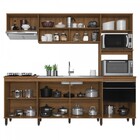 Cozinha Completa Paola 8 Portas 2 Gavetas Mel/preto - Delmarco