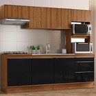 Cozinha Completa Paola 8 Portas 2 Gavetas Mel/preto - Delmarco