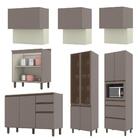 Cozinha Completa Planejada 1 Cristaleira 1 Paneleiro 2 Balcõe