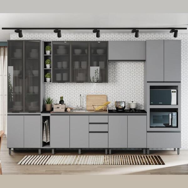 Cozinha Completa Planejada 1 Paneleiro 1 Cristaleira 3 Balcõe