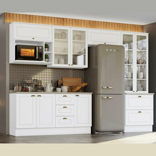 Cozinha Completa Planejada 1 Paneleiro Cristaleira 2 Balcões