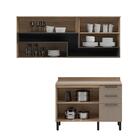 Cozinha Completa Planejada Compacta 2 Peças 6 Portas 3 Gaveta