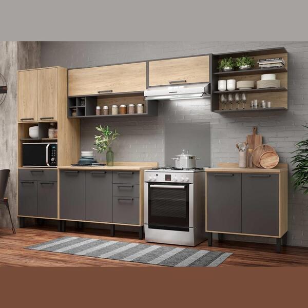 Cozinha Completa Planejada Compacta 6 Peças 11 Portas 3 Gavet