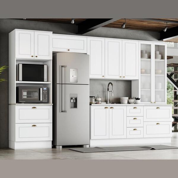 Cozinha Completa Planejada Paneleiro 1 Cristaleira 1 Armário