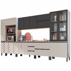 Cozinha Completa Plátano 16 Portas 5 Gavetas Fumê/grafite - Q