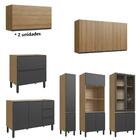 Cozinha Completa Plátano 16 Portas 5 Gavetas Montana/grafite