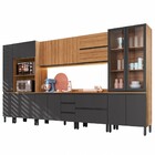 Cozinha Completa Plátano 16 Portas 5 Gavetas Montana/grafite