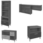 Cozinha Completa Princesa 6 Portas 6 Gavetas Ripado 100% Mdf