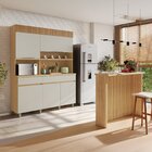 Cozinha Completa Realeza 2 Peças 5 Portas 2 Gavetas Carvalho/