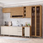 Cozinha Completa Requinte 12 Portas 2 Gavetas Ripado Com Vidr