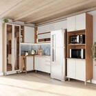 Cozinha Completa Requinte 14 Portas 2 Gavetas Ripado Com Vidr