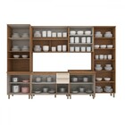 Cozinha Completa Requinte 15 Portas 2 Gavetas Ripado Com Vidr