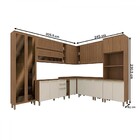 Cozinha Completa Requinte 19 Portas 2 Gavetas Ripado Com Vidr