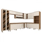 Cozinha Completa Requinte 22 Portas 2 Gavetas Ripado Com Vidr