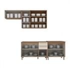 Cozinha Completa Requinte 9 Portas 2 Gavetas Com Vidro Nature