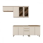 Cozinha Completa Requinte 9 Portas 2 Gavetas Com Vidro Nature