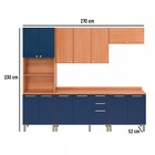 Cozinha Completa Sálvia 12 Portas 3 Gavetas Freijó/azul - Tel