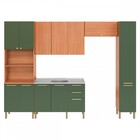 Cozinha Completa Sálvia 12 Portas 3 Gavetas Freijó/verde 9084