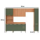 Cozinha Completa Sálvia 12 Portas 3 Gavetas Freijó/verde - Te