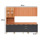 Cozinha Completa Sálvia 13 Portas 3 Gavetas Com Vidro Freijó/